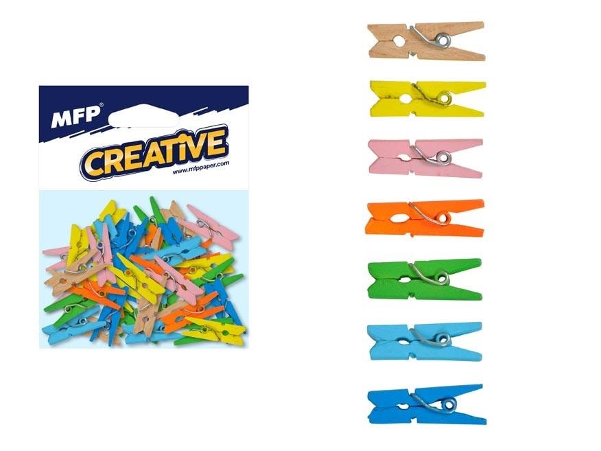 Clothespin 2.5cm colorful 50pcs - ideal for decorations