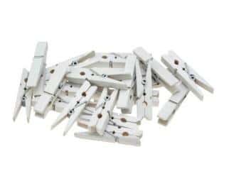 White decorative clothespins - 20 pieces of practical clips