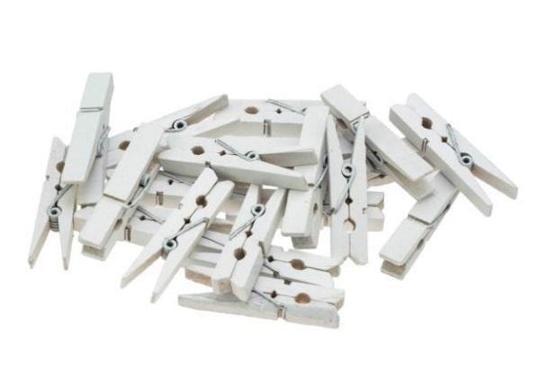 White decorative clothespins 7.5cm - ideal for decorations