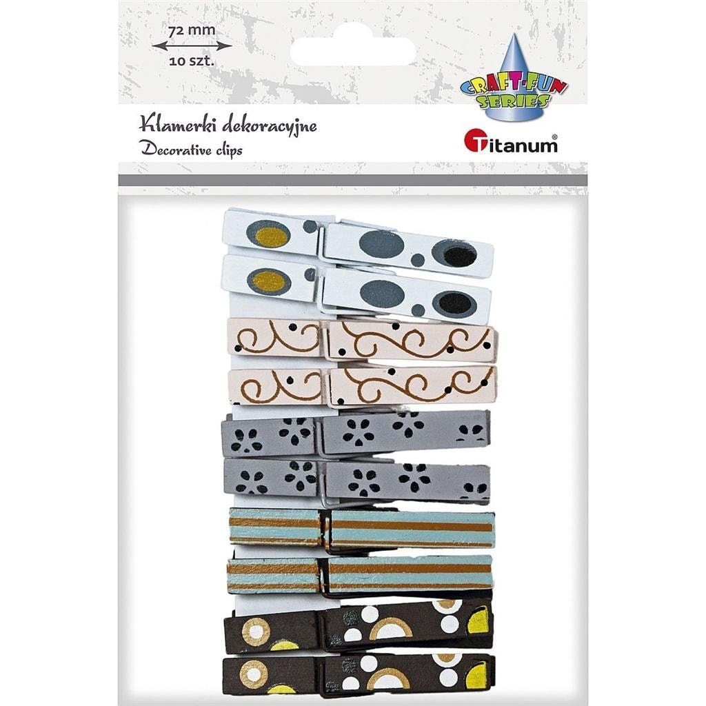 Titanum Wooden Clothes Pegs Mix Colors 10 Pieces - ideal for laundry and DIY