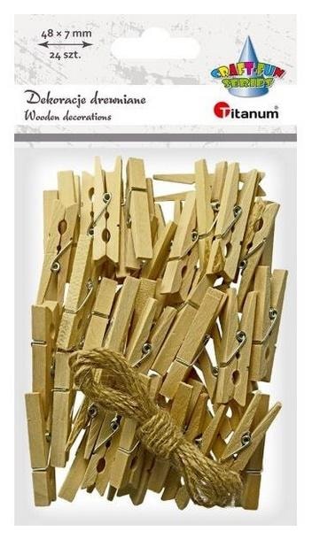Titanum Natural wooden clothespins - 24 pieces reliable in every home