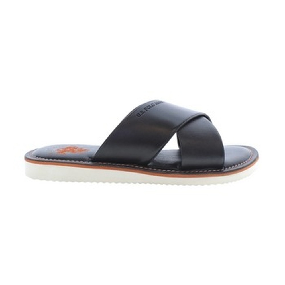 US Polo Men's Leather Flip-Flops Navy Blue - Comfort and Style