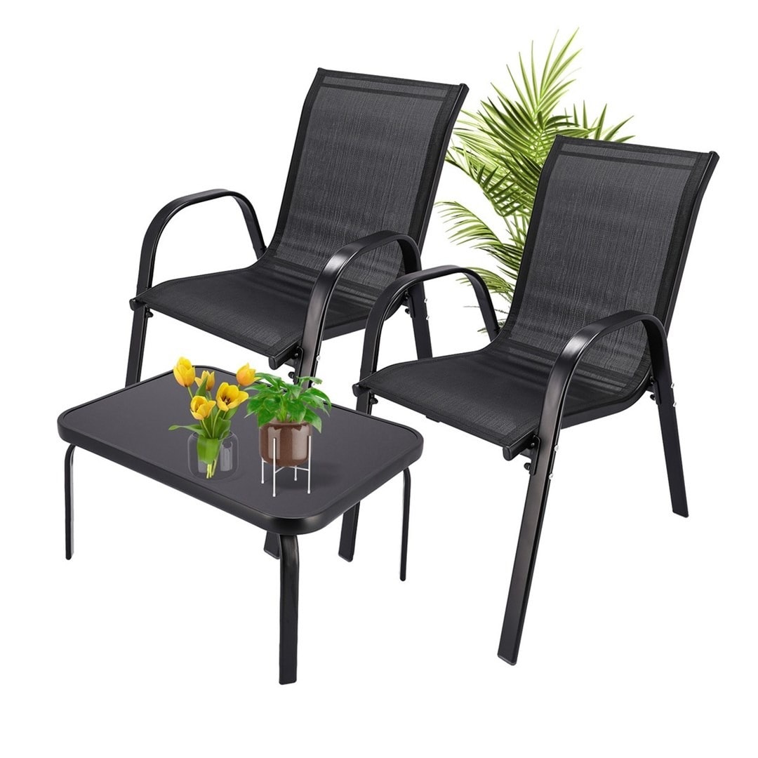 Black Forest Classic garden furniture set - two chairs and table