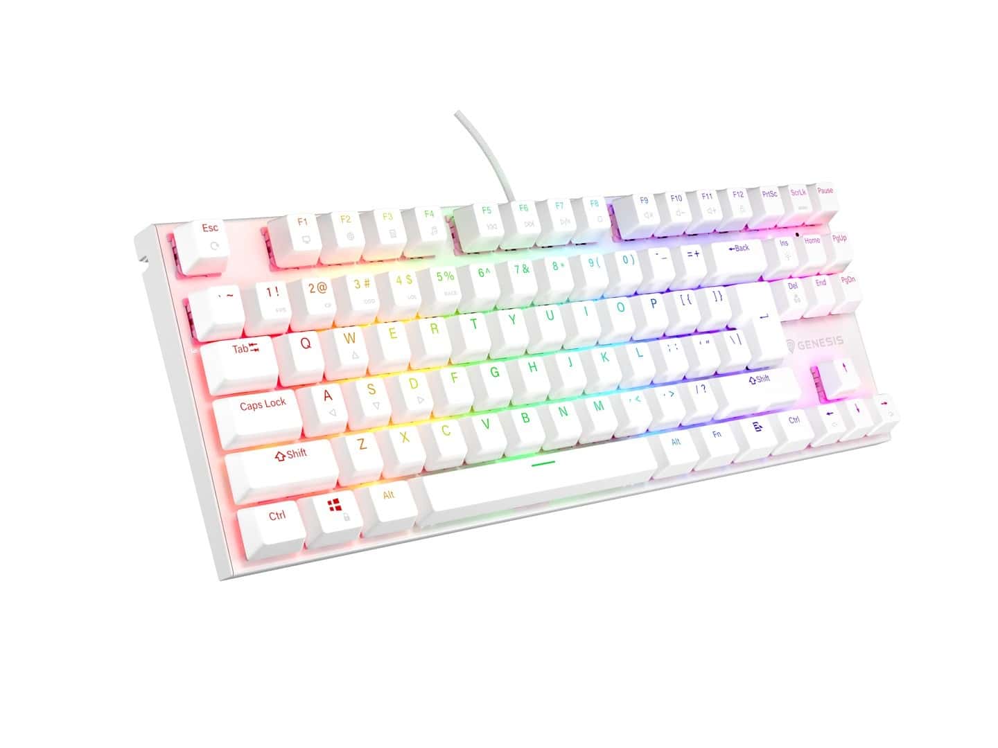 Genesis Thor 303 TKL - White Mechanical Gaming Keyboard with RGB