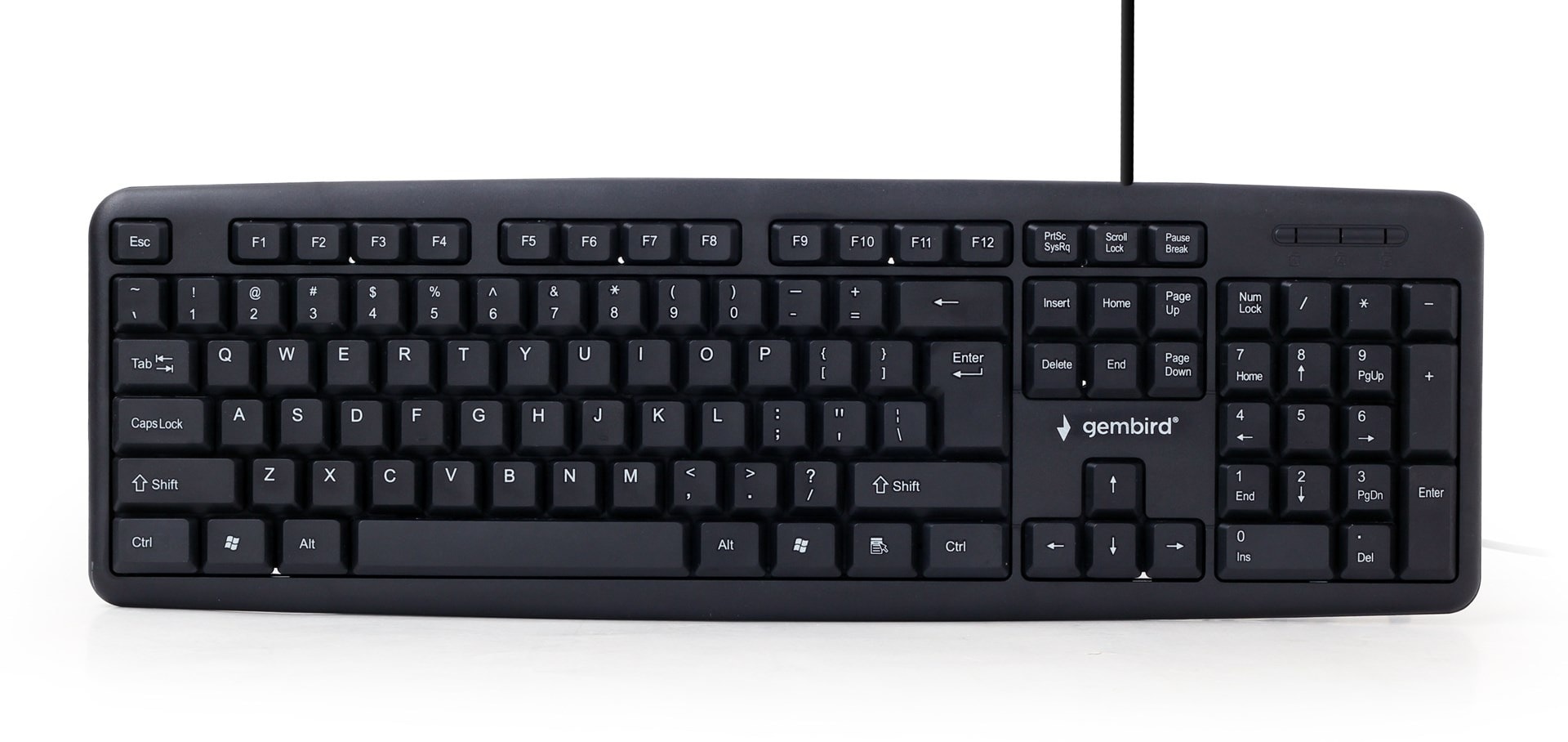Gembird KB-U-103 - USB Keyboard, US layout, black - perfect for office