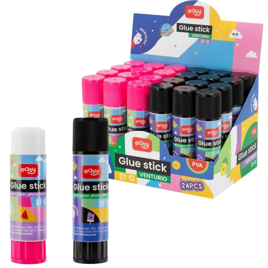 EASY PVA Glue Stick 21g Mix (24pcs) - reliable and non-toxic
