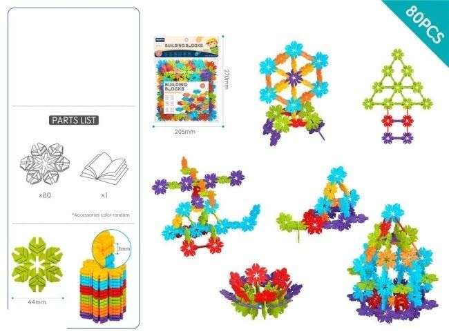 Blocks 80el - Colorful construction blocks for children