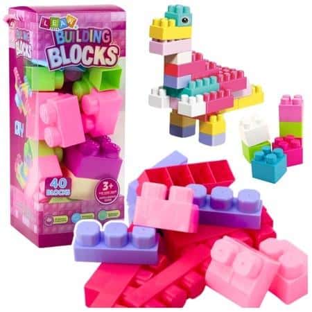 Leantoys Building blocks in a box 40 pieces - educational fun for children