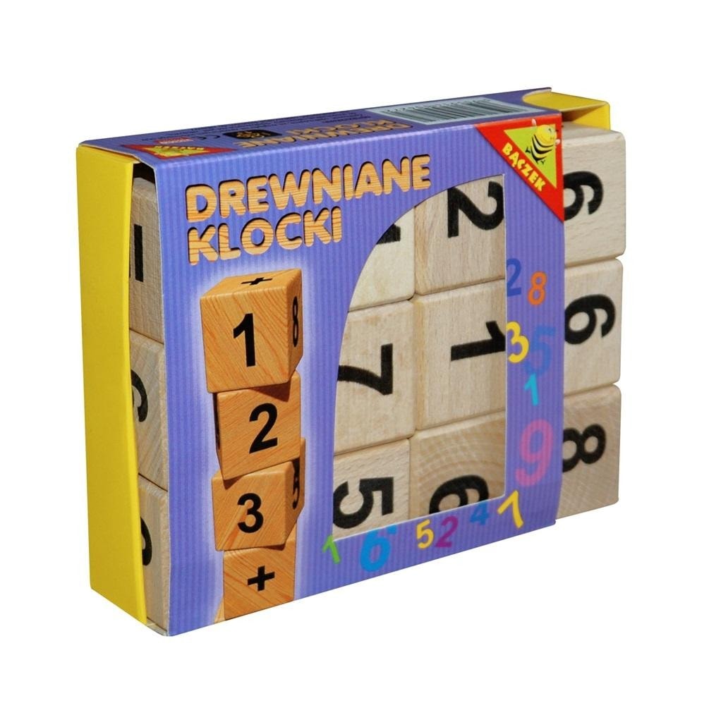 Baczek Wooden blocks with numbers - educational toy for children