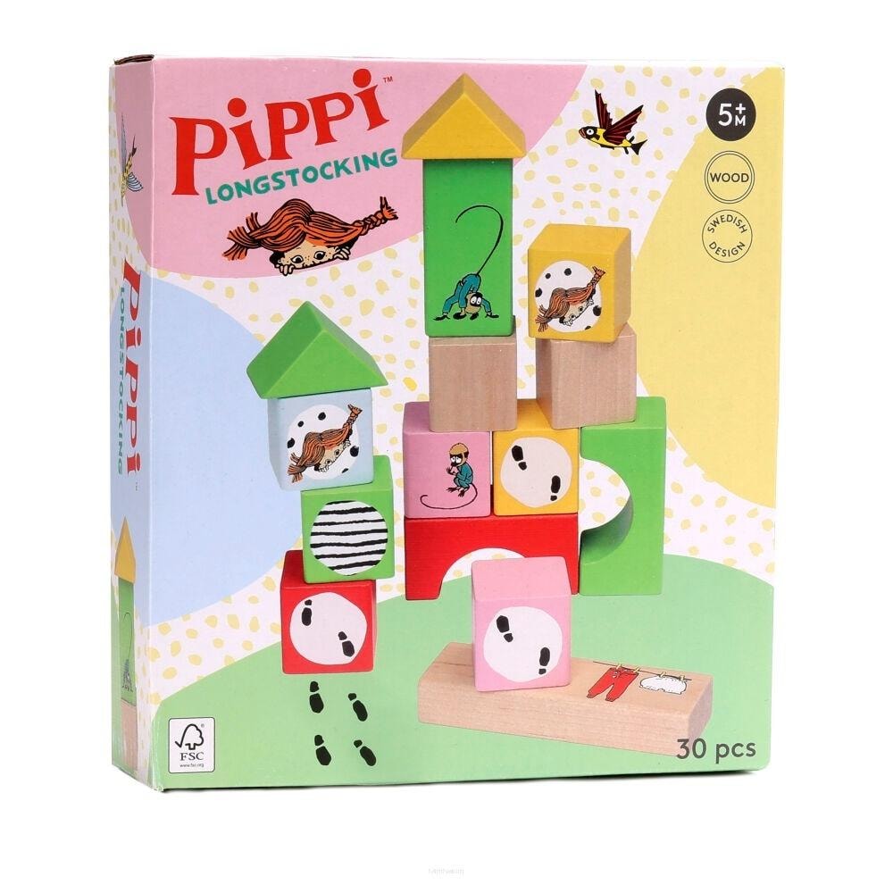 Wooden building blocks Pippi Longstocking - 30 pieces of creative fun