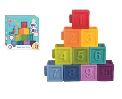 BAM BAM Soft rubber educational blocks - 10 pieces for your child