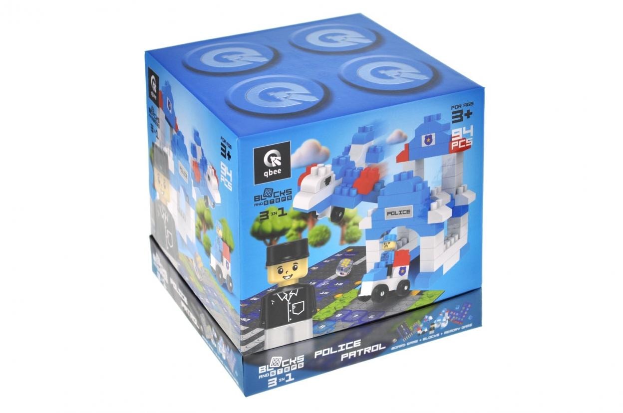 Qbee Block&Steps Police Patrol - construction blocks with board game