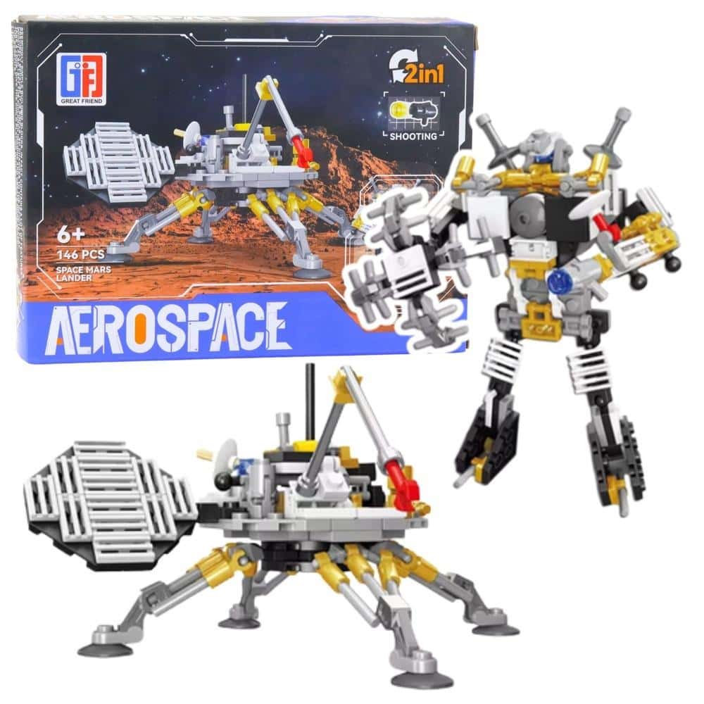 Leantoys Construction blocks Mars lander robot 2in1 - space adventure