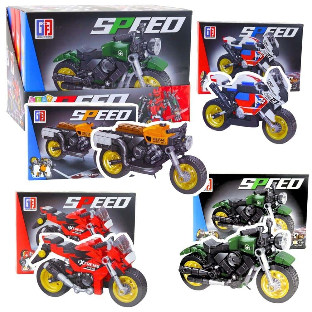 2-in-1 Construction blocks motorcycle robot MIX - Build your own robot!