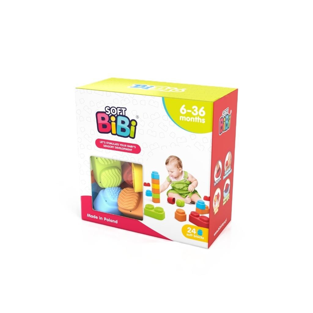 Soft BiBi Construction Blocks - 24 pieces for creative fun