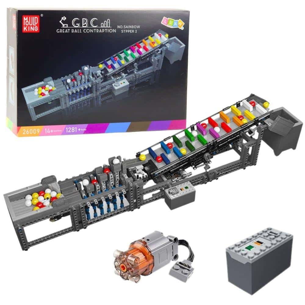 Construction Blocks Ball Track with Motor - 1281 pieces