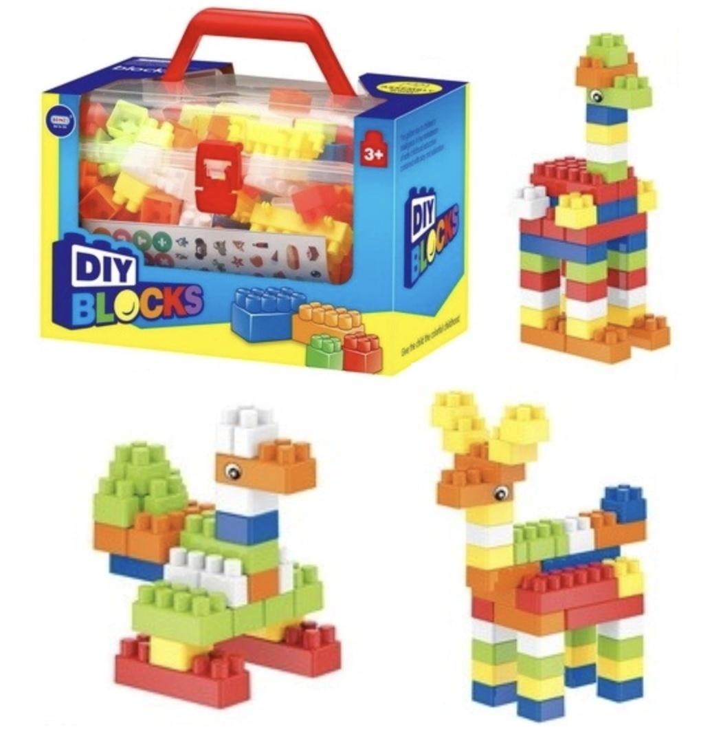 Construction blocks in suitcase - 140 pieces for creative children