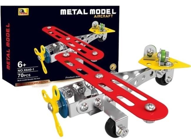 Metal Constructor - Biplane Aircraft Assembly Set - Develop Creativity!