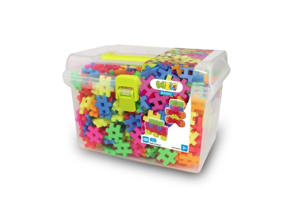 Meli Basic Neon Travel Box - 500 pieces construction blocks