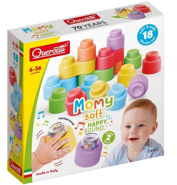 Momy Soft blocks with rattle - ideal for child development