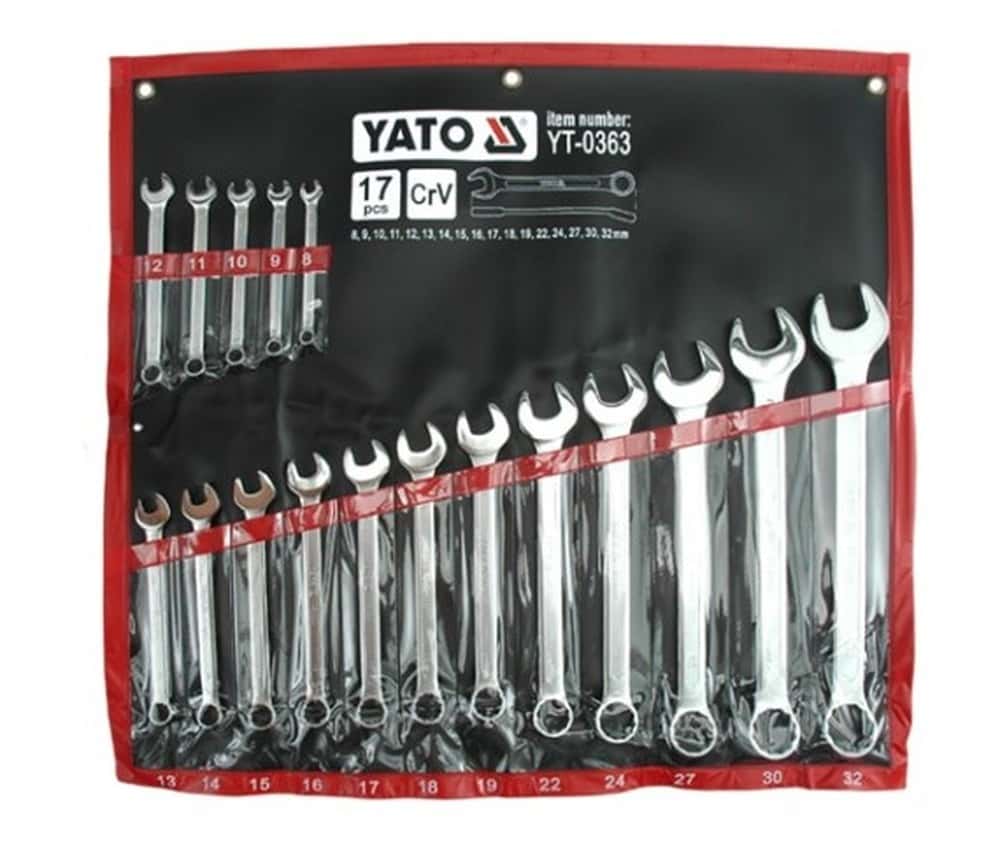 YATO Combination wrench set 8-32 mm 17 pieces - reliable tool set