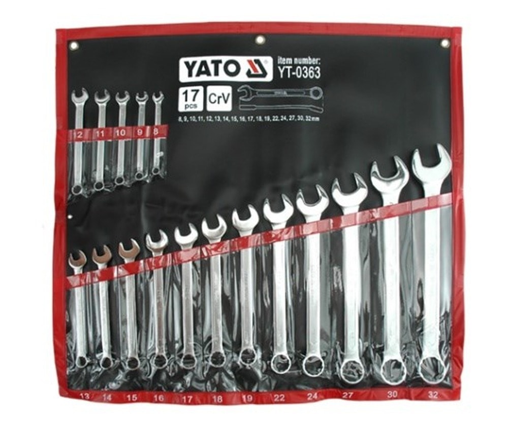 YATO Combination wrench set 8-32 mm 17 pieces - reliable tool set
