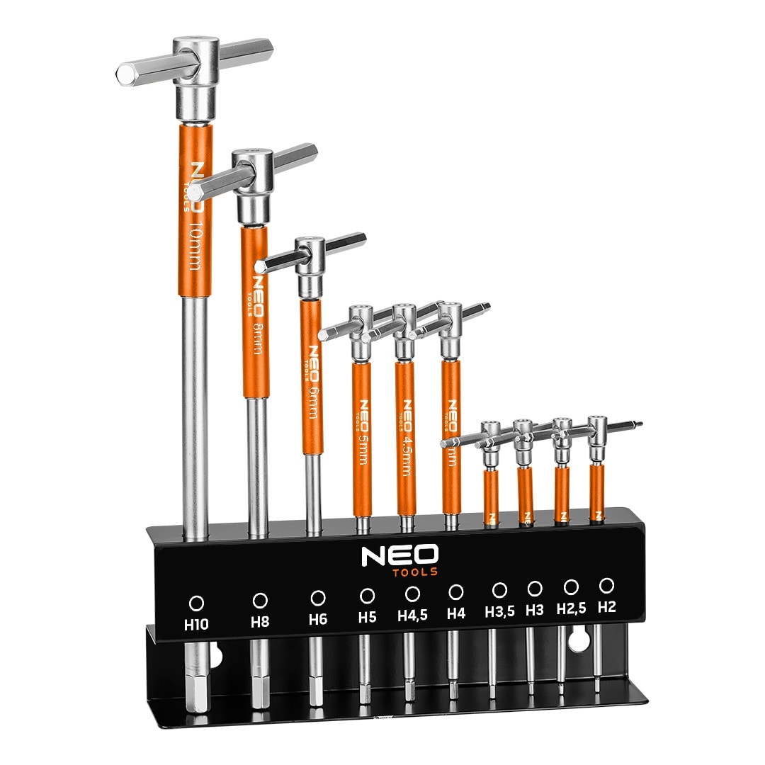 NEO TOOLS Pin keys with pin 2-10 mm - set in stand