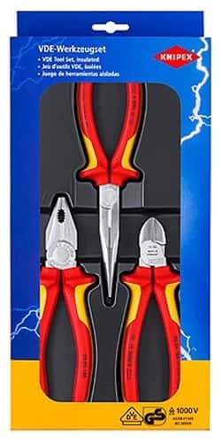 Knipex Insulated Pliers for Electricians - cutting, universal, half-round, 3 pcs set