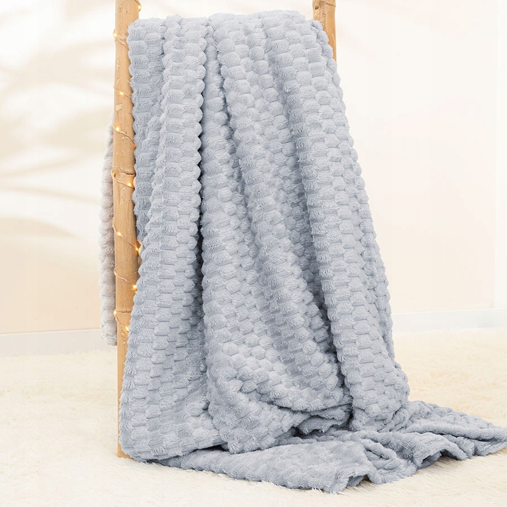 Mikos Blanket 160x200 light gray - soft and cozy