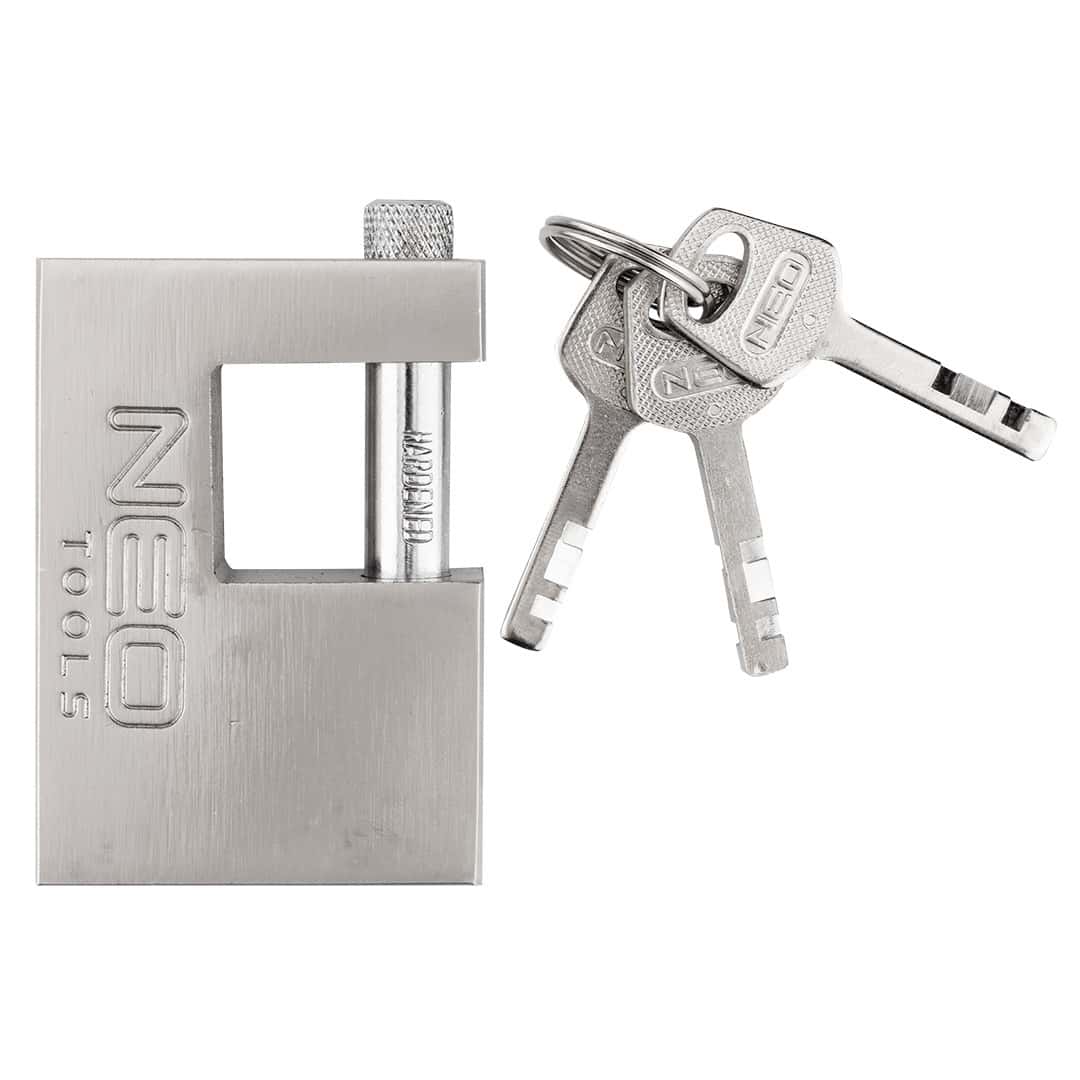 NEO TOOLS Pin tumbler padlock 70 mm - solid security with 3 keys