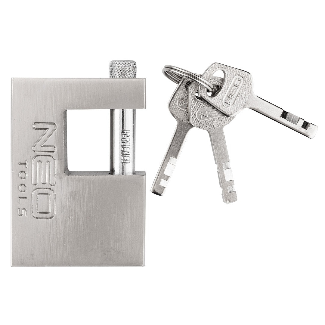 NEO TOOLS Pin tumbler padlock 70 mm - solid security with 3 keys