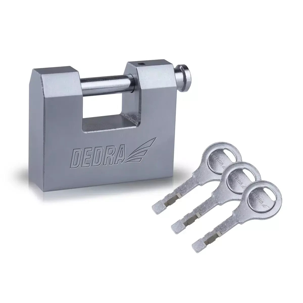 Cast iron pin padlock, nickel-plated, satin finish - Reliable security