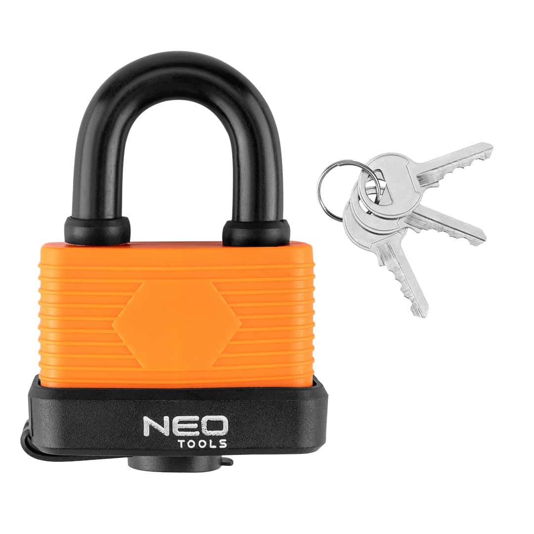 NEO TOOLS Waterproof padlock laminated with rubber cover 40 mm