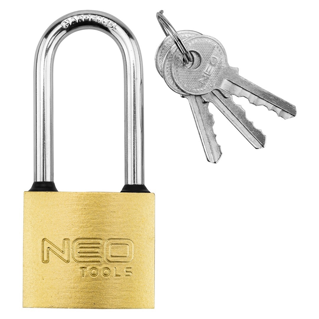 NEO TOOLS Padlock with long shackle 40 mm - solid security