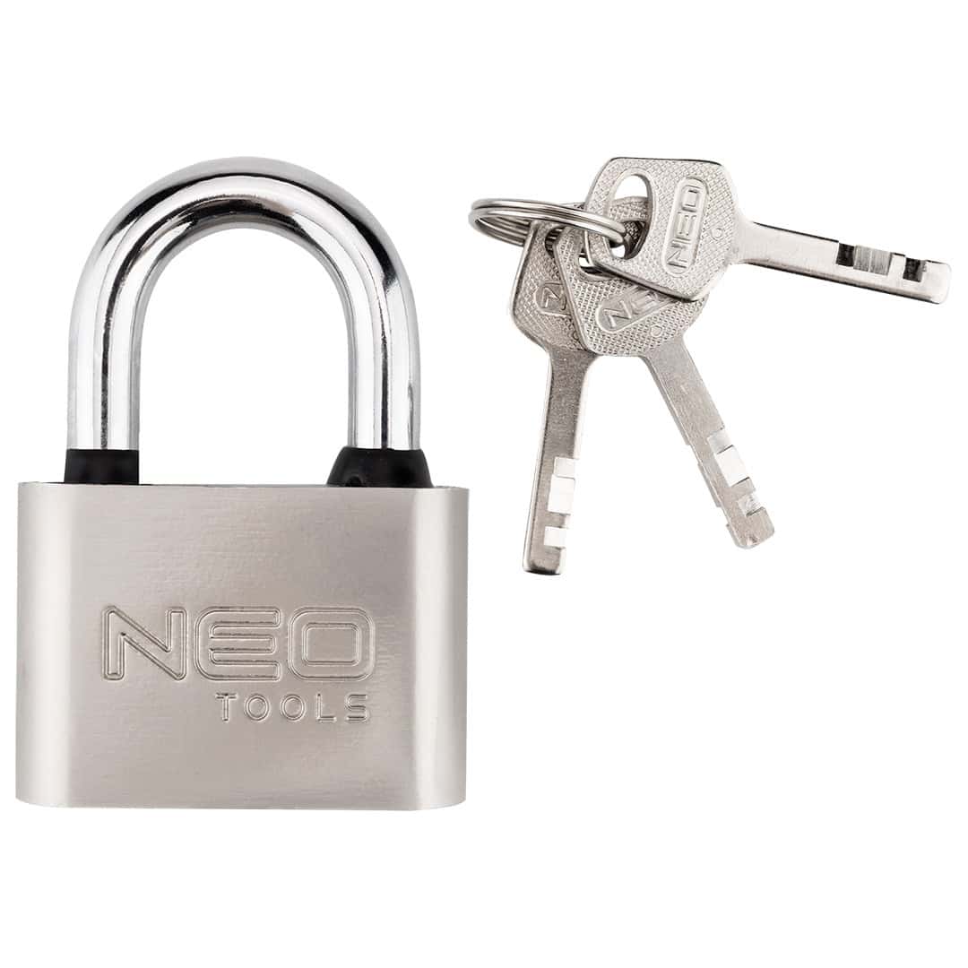 NEO TOOLS Padlock 60 mm - solid security with 3 keys