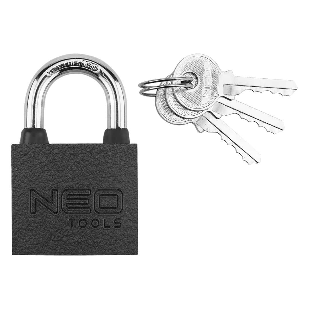 NEO TOOLS Cast iron padlock 40 mm with 3 keys - solid security