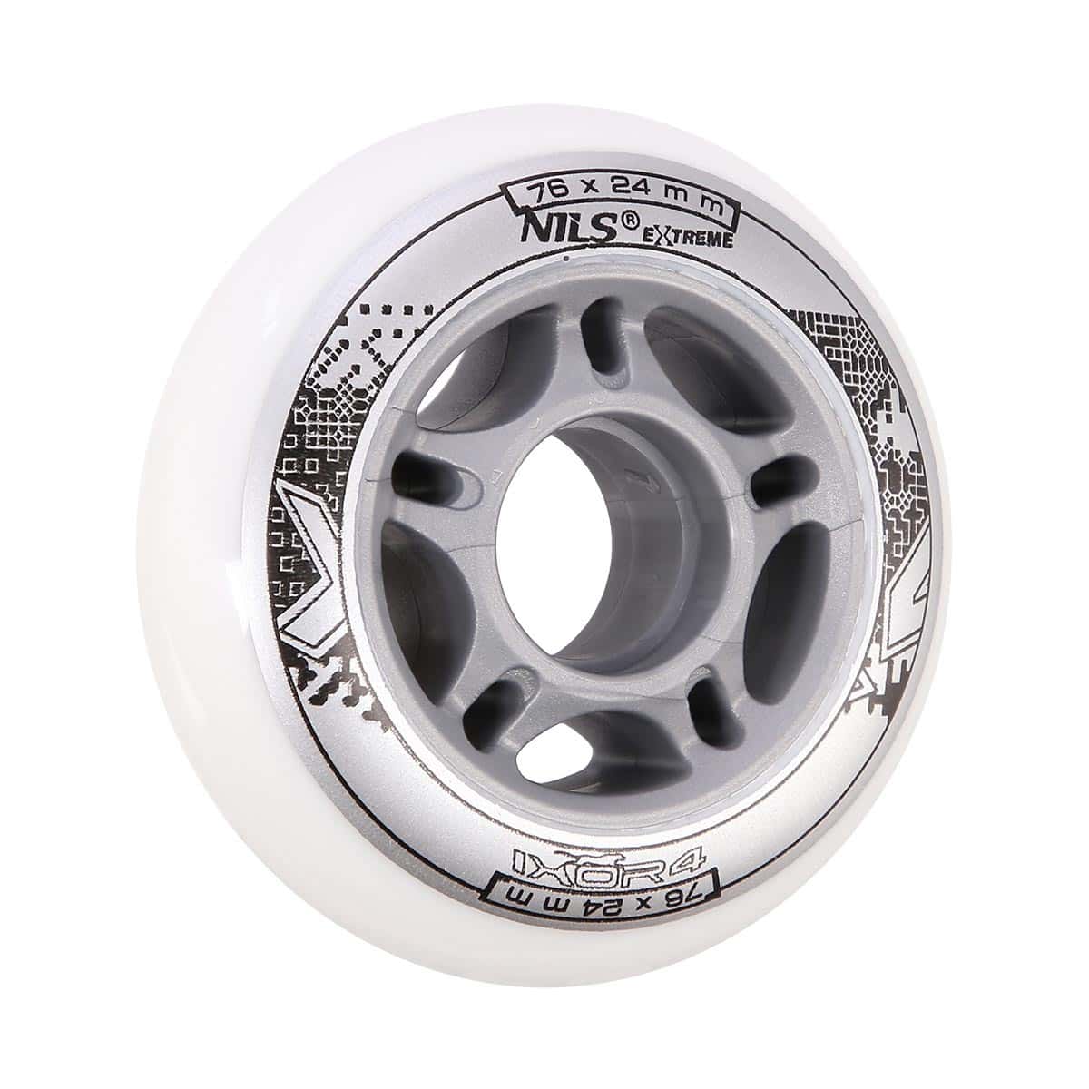 Nils Extreme PU 76x24 82A White Rollerblade Wheels (4 pcs)