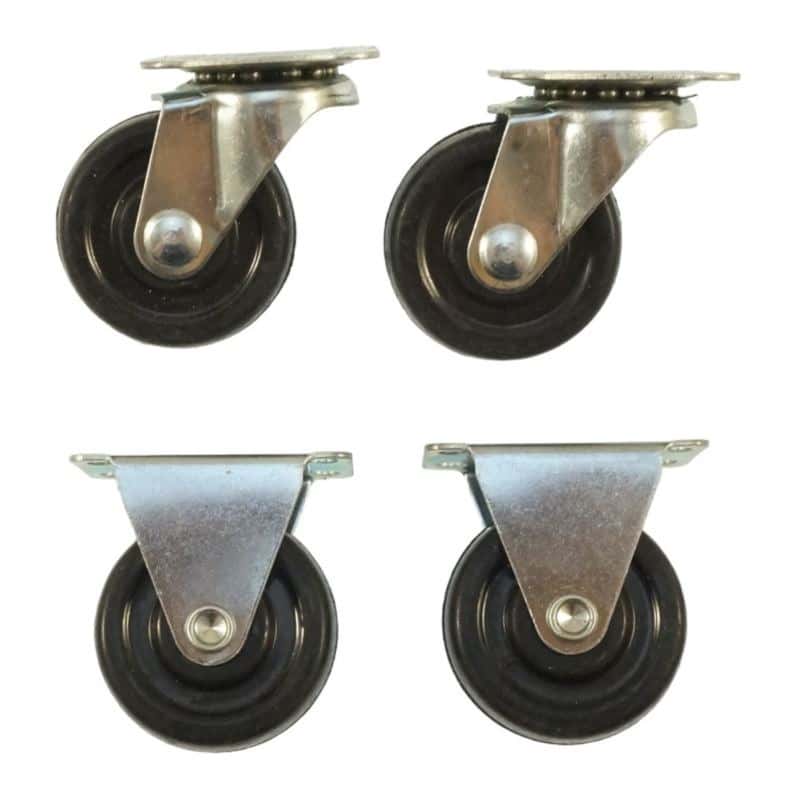 Furniture Swivel Castors - Rubber, rotatable 40mm (4 pcs)
