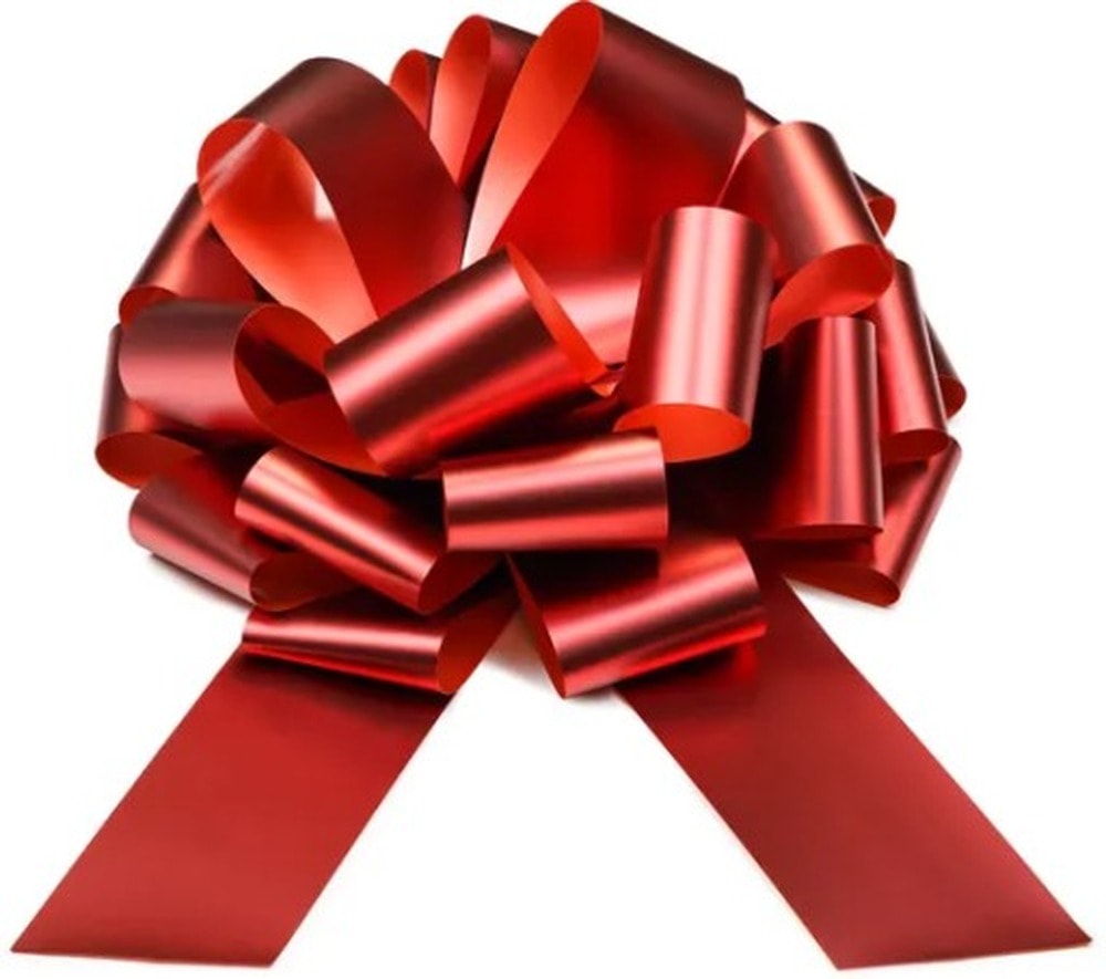 Decorative Bow - Red bow with gold elements 30 cm