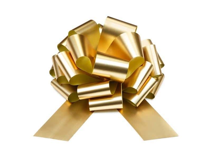 PartyDeco DIY Decorative Bow light gold 30 cm - perfect decoration for any occasion