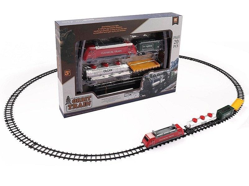 Electric toy train on batteries with light and sound - interactive toy