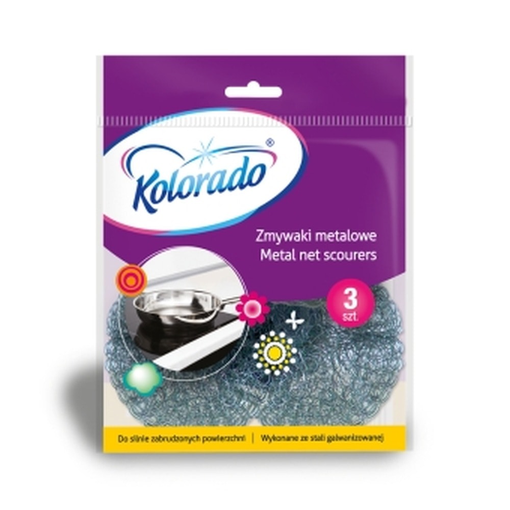 KOLORADO Kitchen Scourer Metallic - 3 pieces of reliable cleanliness