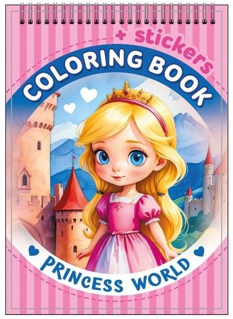 Coloring book 105x148 with stickers World of Princesses - ideal for little artists