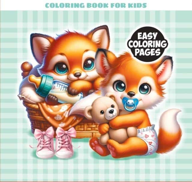 Coloring book Foxes 120x120 mm - ideal for little artists