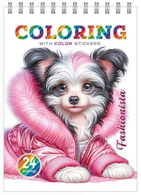 Dogs Coloring Book - A5 with stickers, perfect for kids