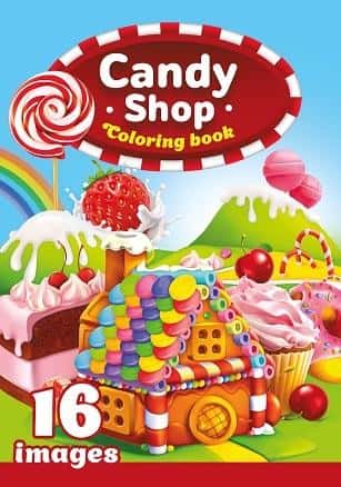 A4 Coloring book 16 pictures Sweets - ideal for children