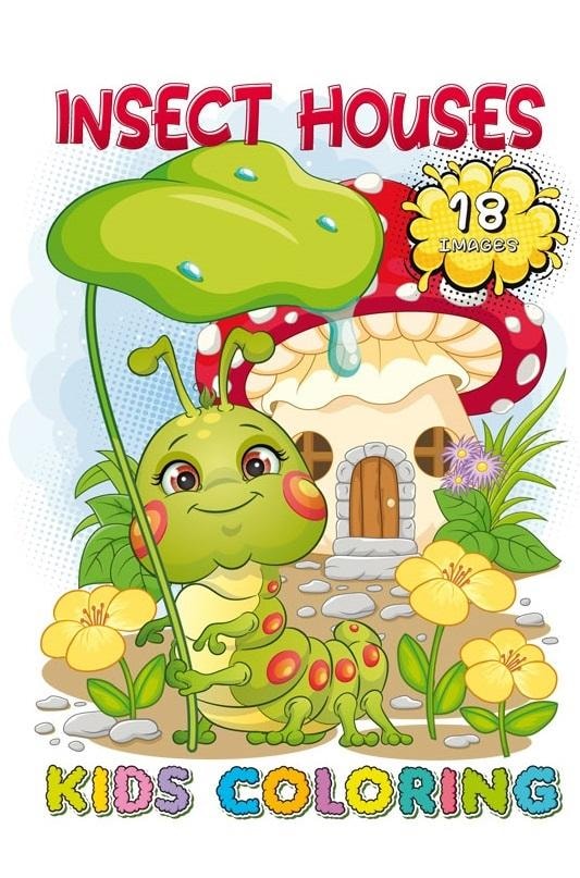 A4 Coloring Book Insect Houses - 18 pictures for creative fun