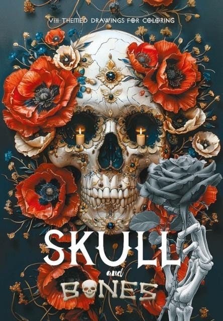 A4 Coloring book vertical - Skulls in red for creative minds