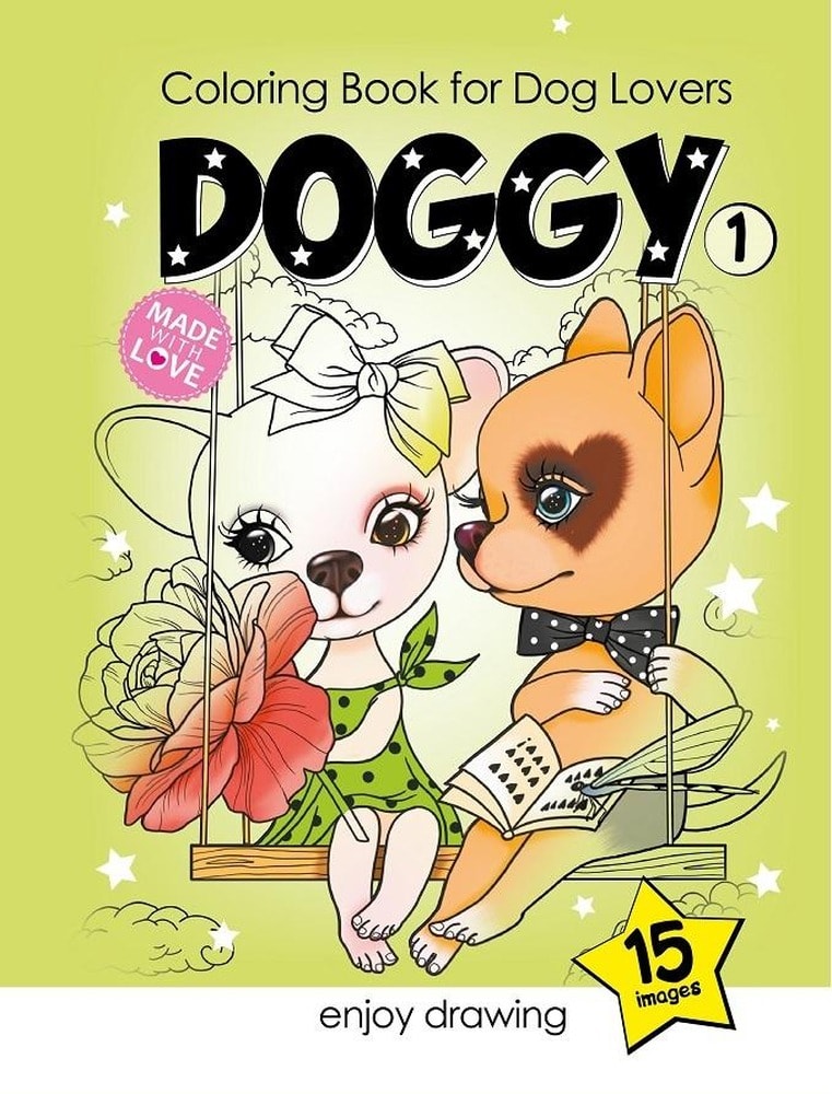 A4 Coloring Book Dogs - 15 images for little artists!