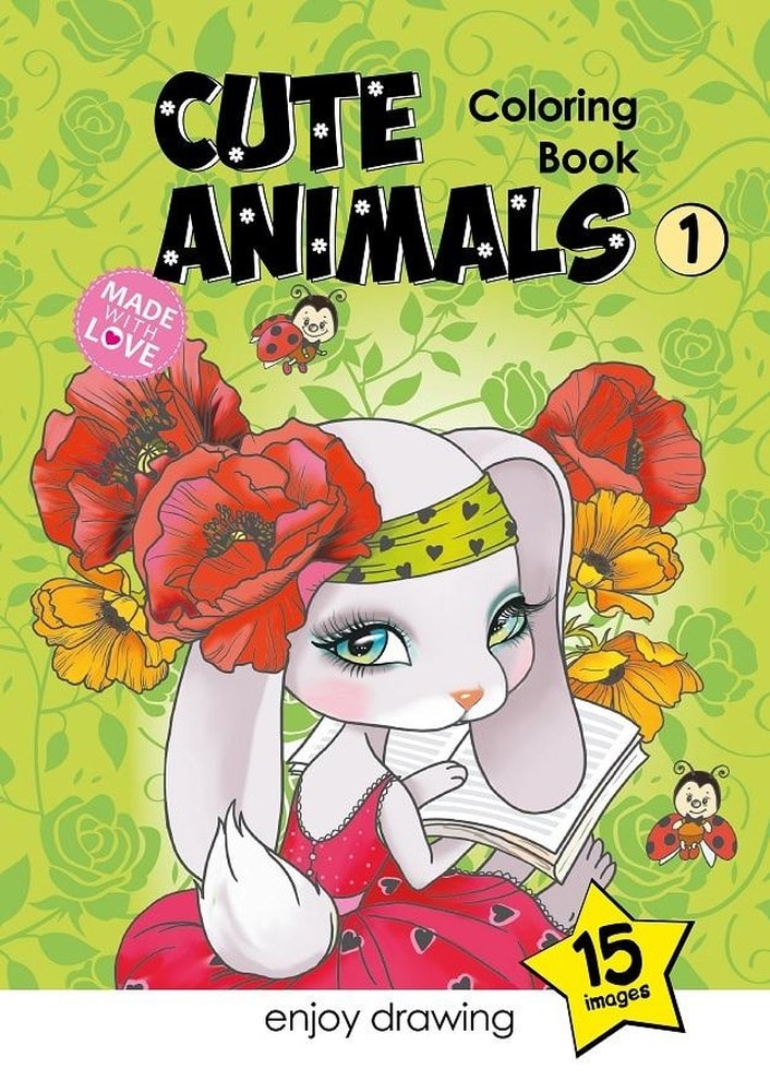 A4 Coloring Book Cute Animals - 15 pictures for creative fun